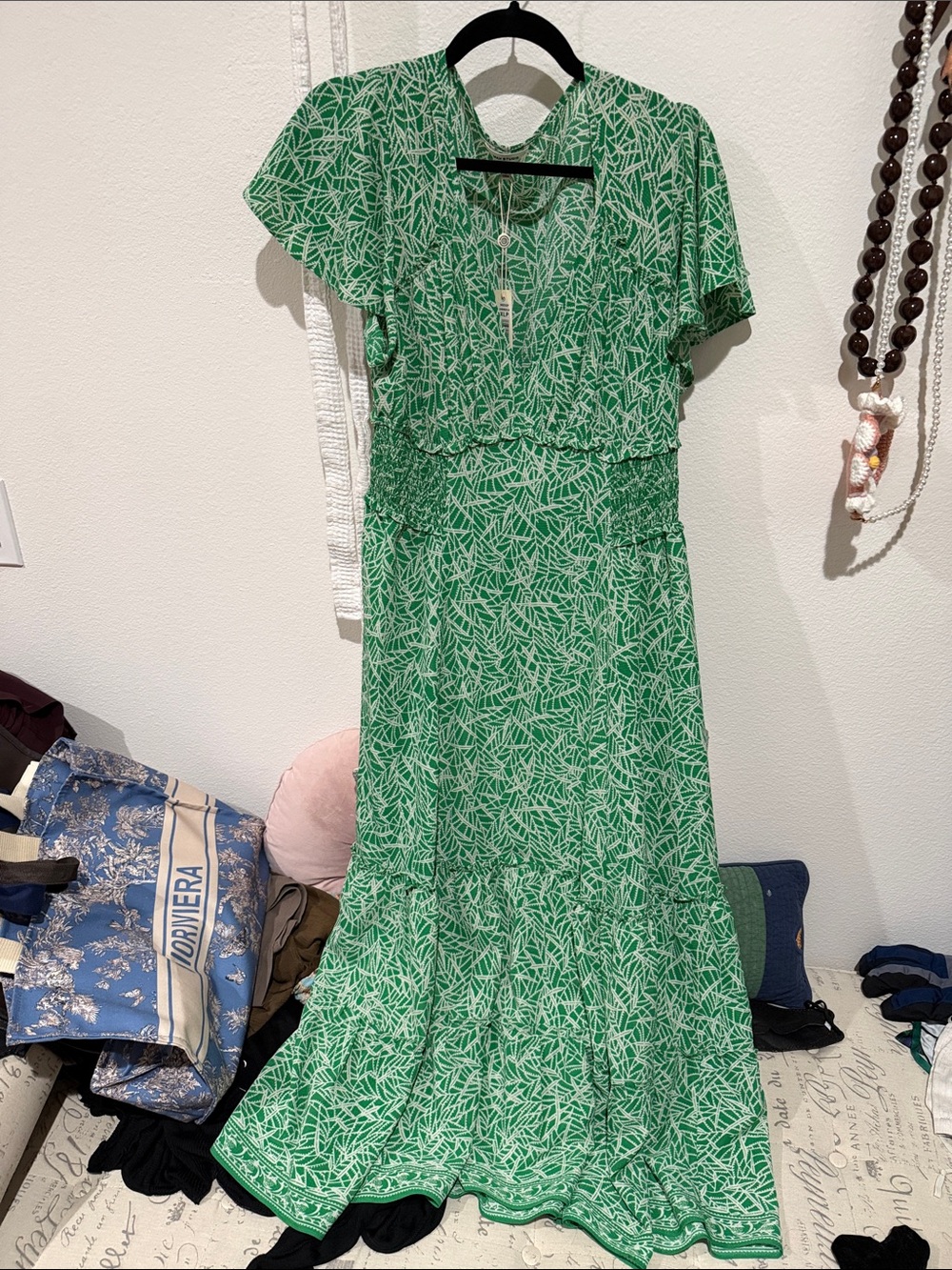 Max Studio Green Printed Maxi Dress